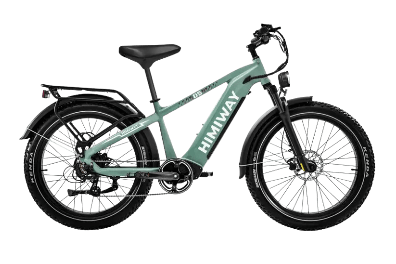Green bicycle with 'HIMWAY' branding on a transparent background