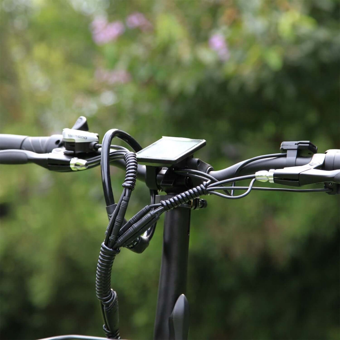 Drvetion CT20 handlebars with display and wiring for the folding electric bike.
