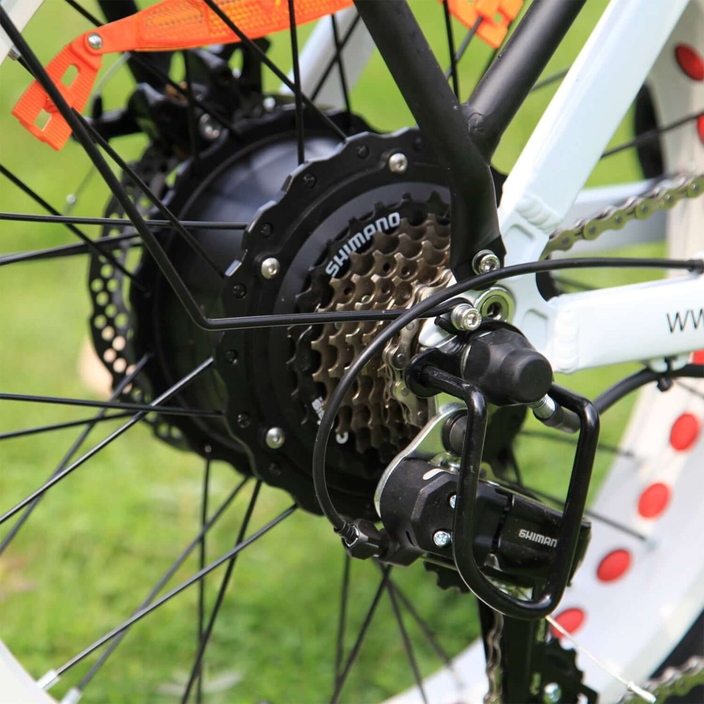 Drvetion CT20 fat tire folding electric bike rear hub with Shimano components