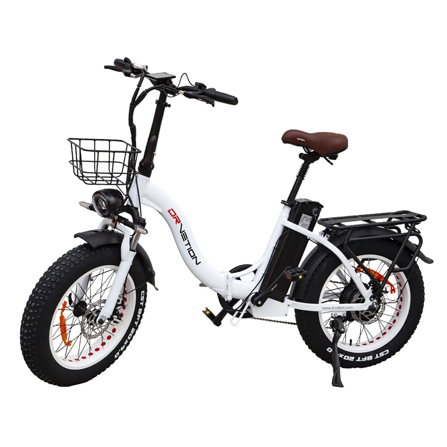 Drvetion CT20 Fat Tire Folding Electric Bike with sleek design and sturdy tires