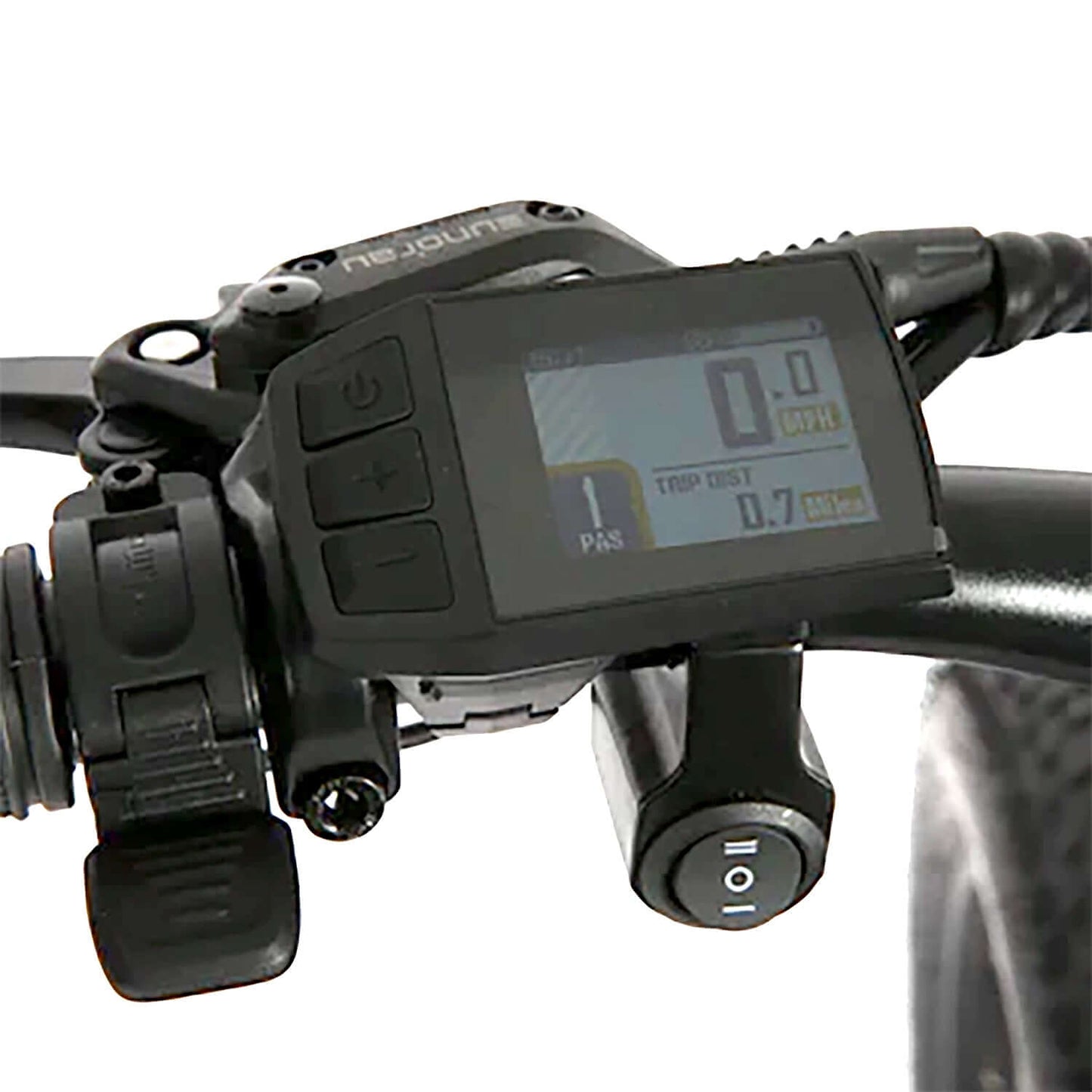 Display screen and control panel of Eunorau FAT-AWD electric bike's handlebars