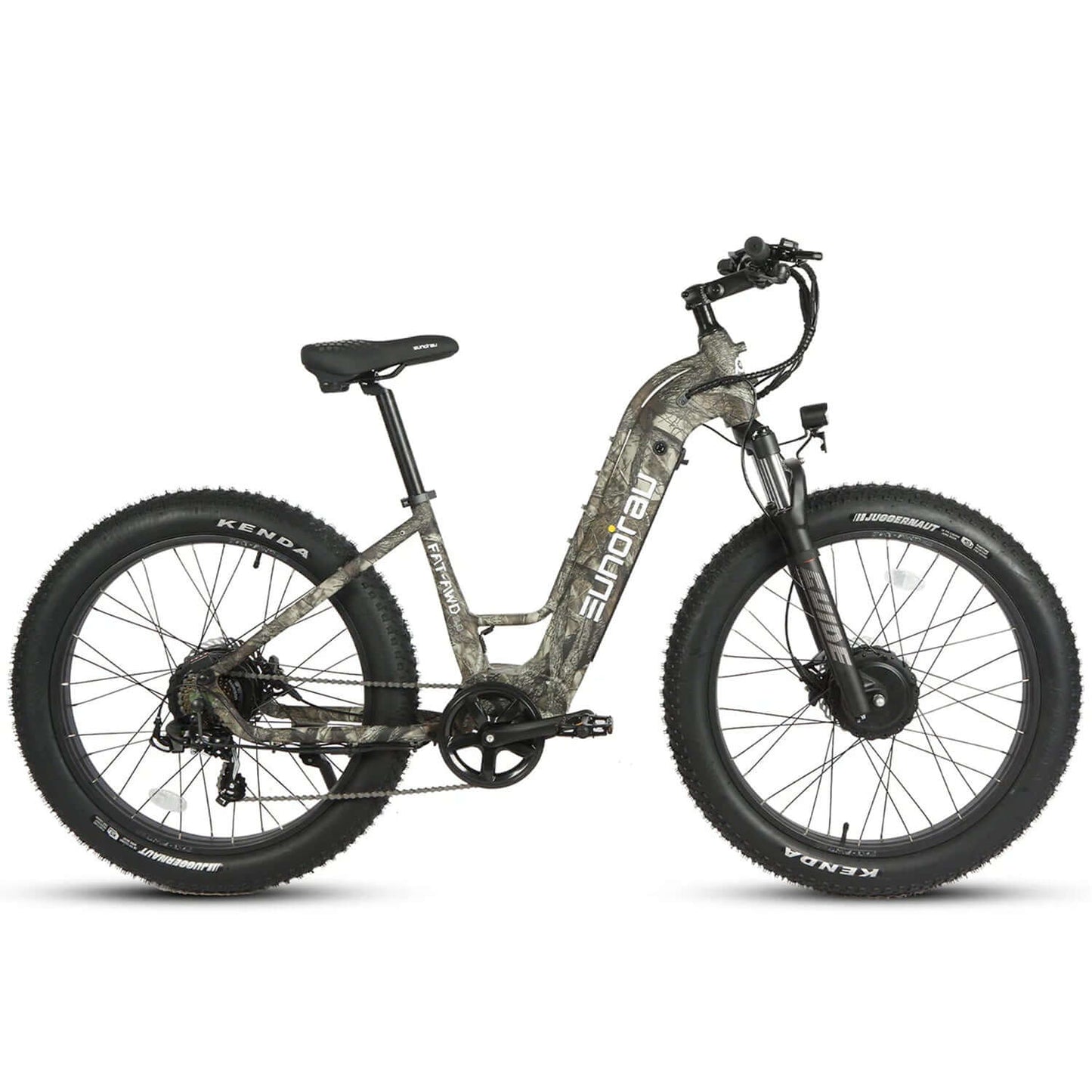 Eunorau FAT-AWD 2.0 48V 500W Dual Motor Electric Bike with a stylish design and fat tires.