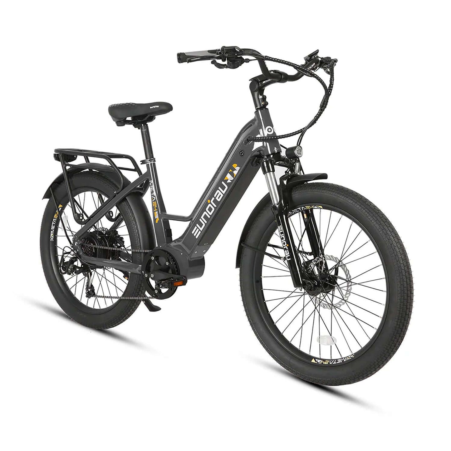 Eunorau META 2024 48V 500W step-thru electric bike with fat tires and rear rack
