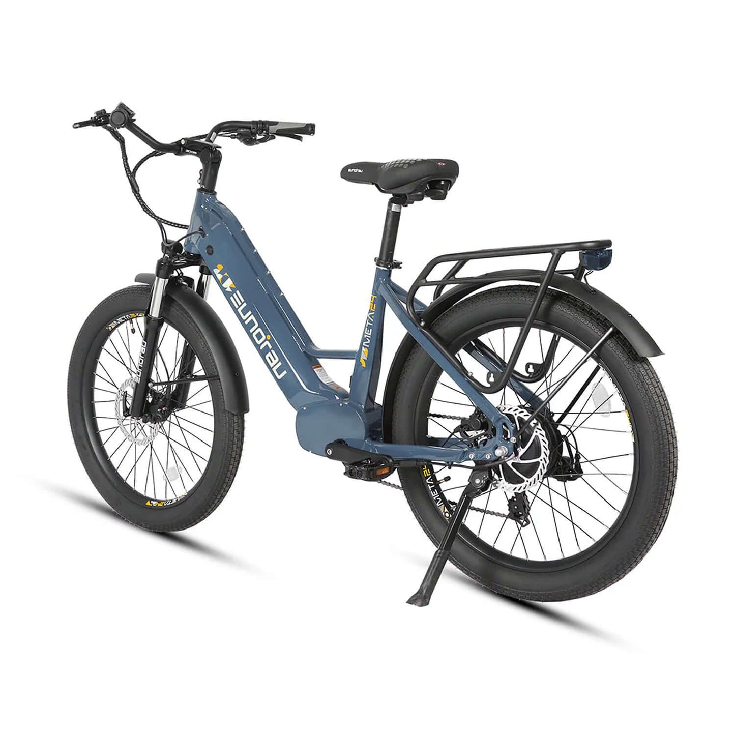 Eunorau META 2024 48V 500W Step-Thru Electric Bike with fat tires and rear rack