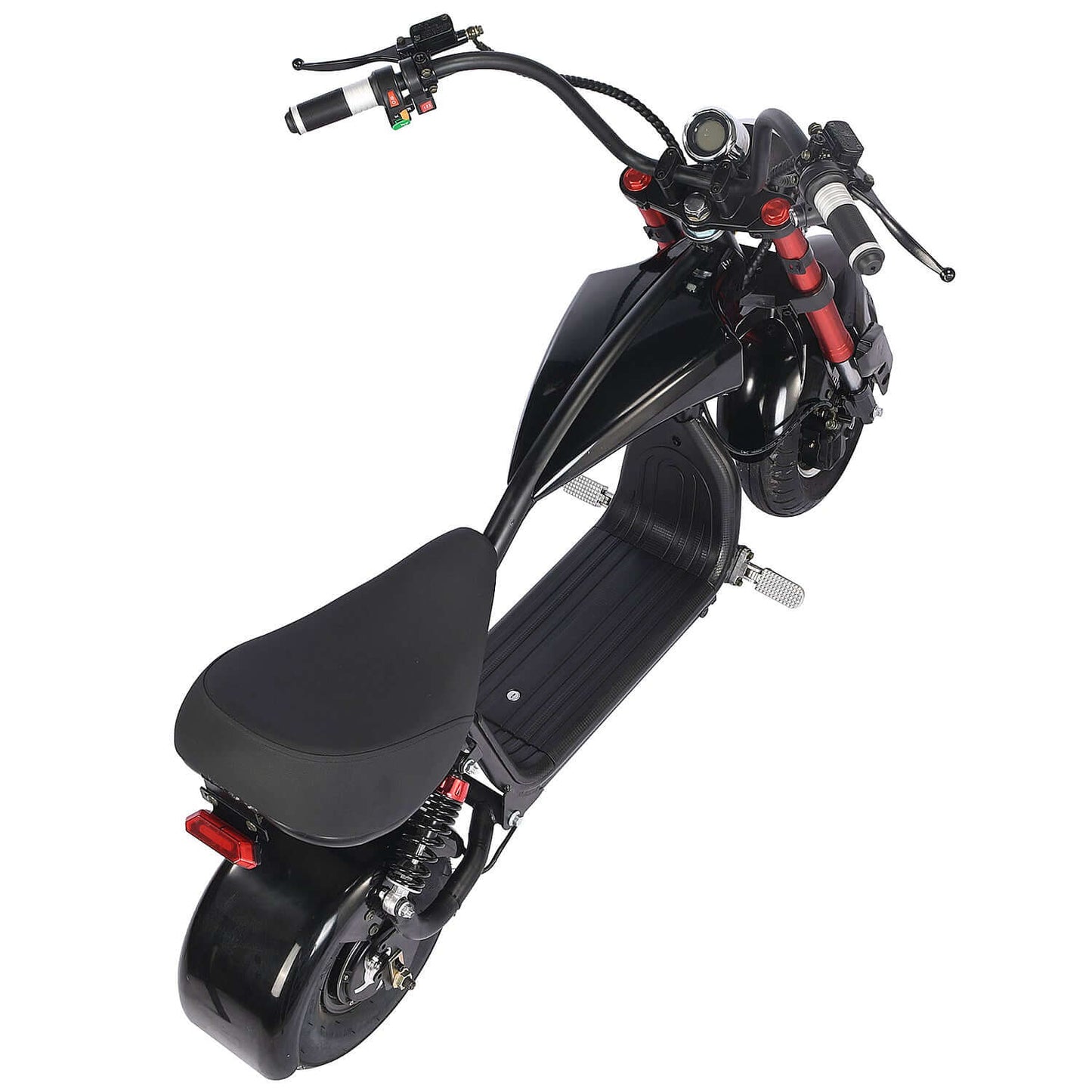 Top view of the MotoTec Mini Lowboy 48V 800W Lithium Electric Scooter highlighting its sleek black design.