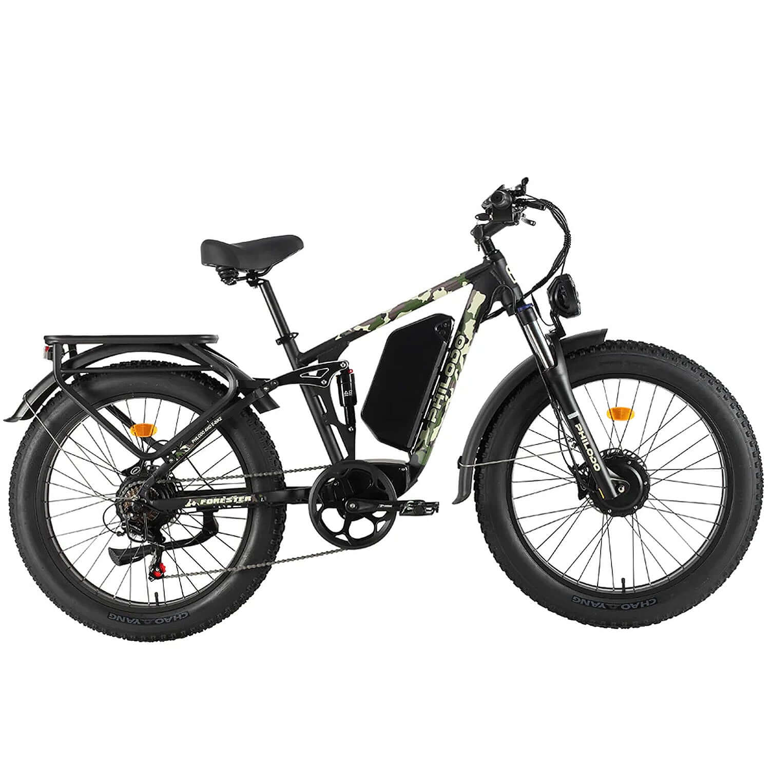 fullerton electric bicycle PHILODO Forester 60V 26Ah Dual Motor Ebike for Adult 5000W Peak Motor Full Suspension Hydraulic Brake 7 Speed *bj39285n* Color:Watermelon w/ Black & Red Flake lock battery supports up Leather Backpacks For Women