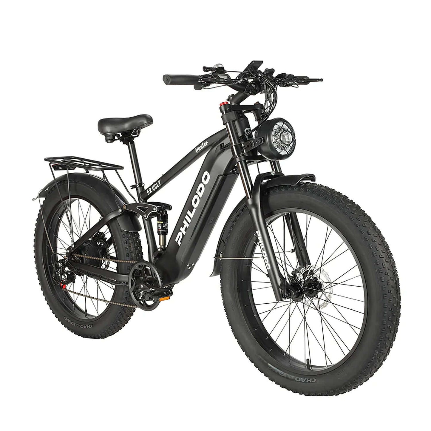 Philodo Hunter Full Suspension Electric Bike showcasing its sleek design and sturdy build.