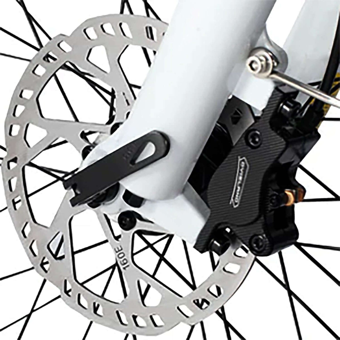 Close-up of the disc brake system on the Philodo Traveller Family & Cargo Electric Bike.