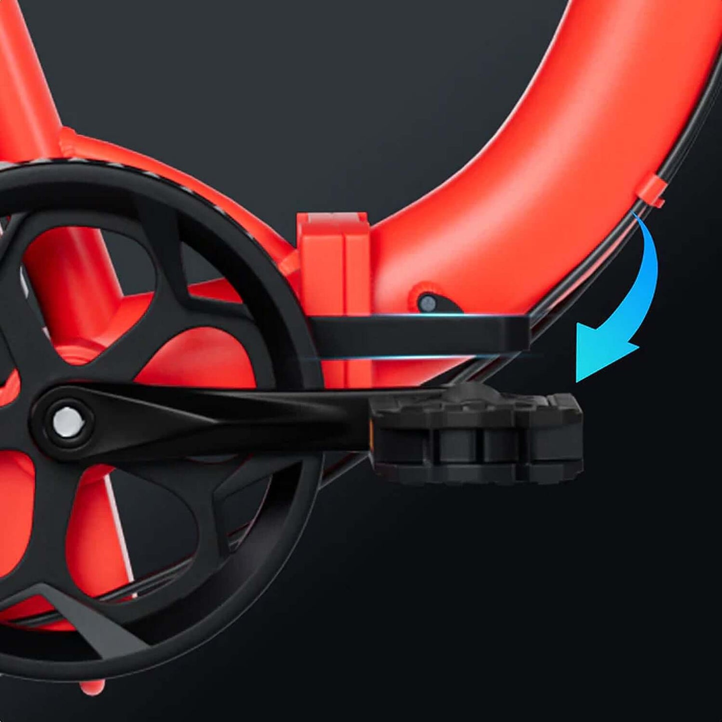 Close-up of Rattan LF Ultra electric bike pedal and crank for smooth riding.