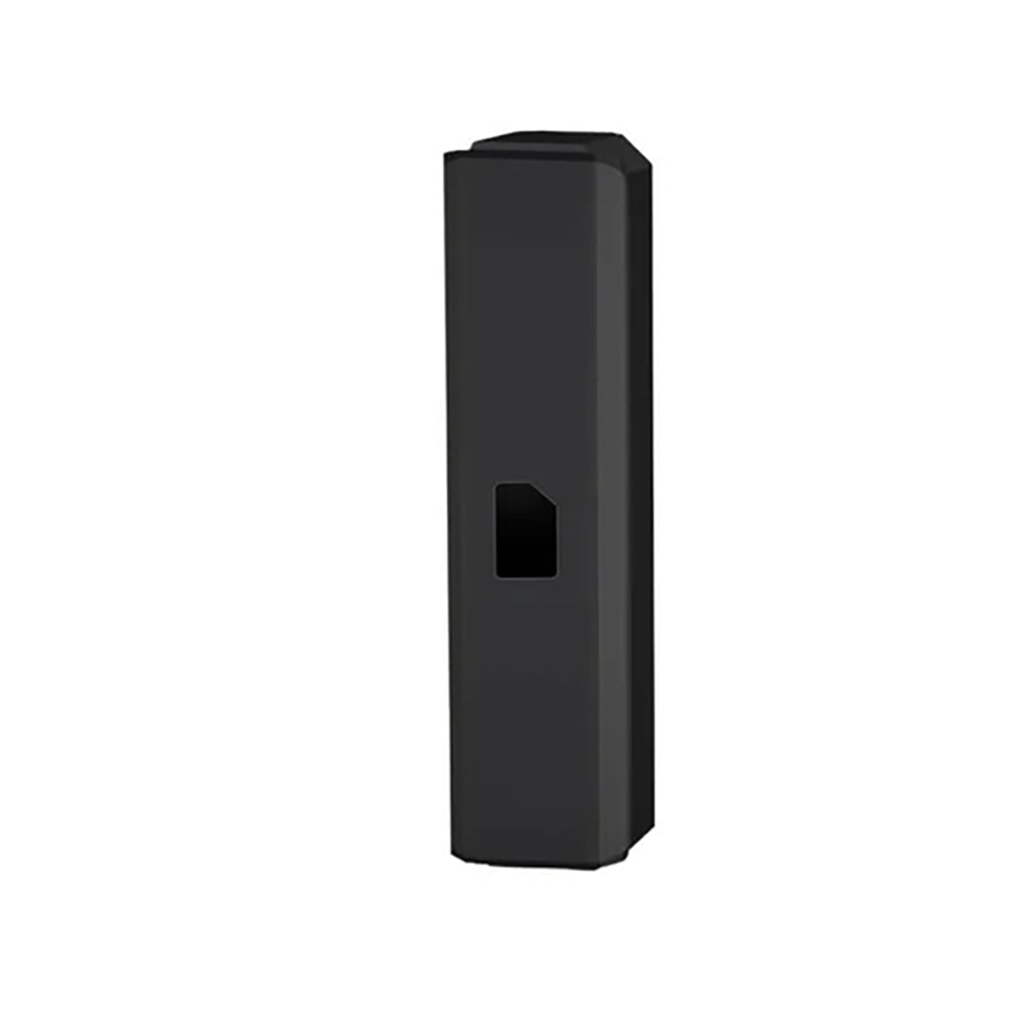 Black rectangular object with a cutout, suitable for various applications and versatile use.