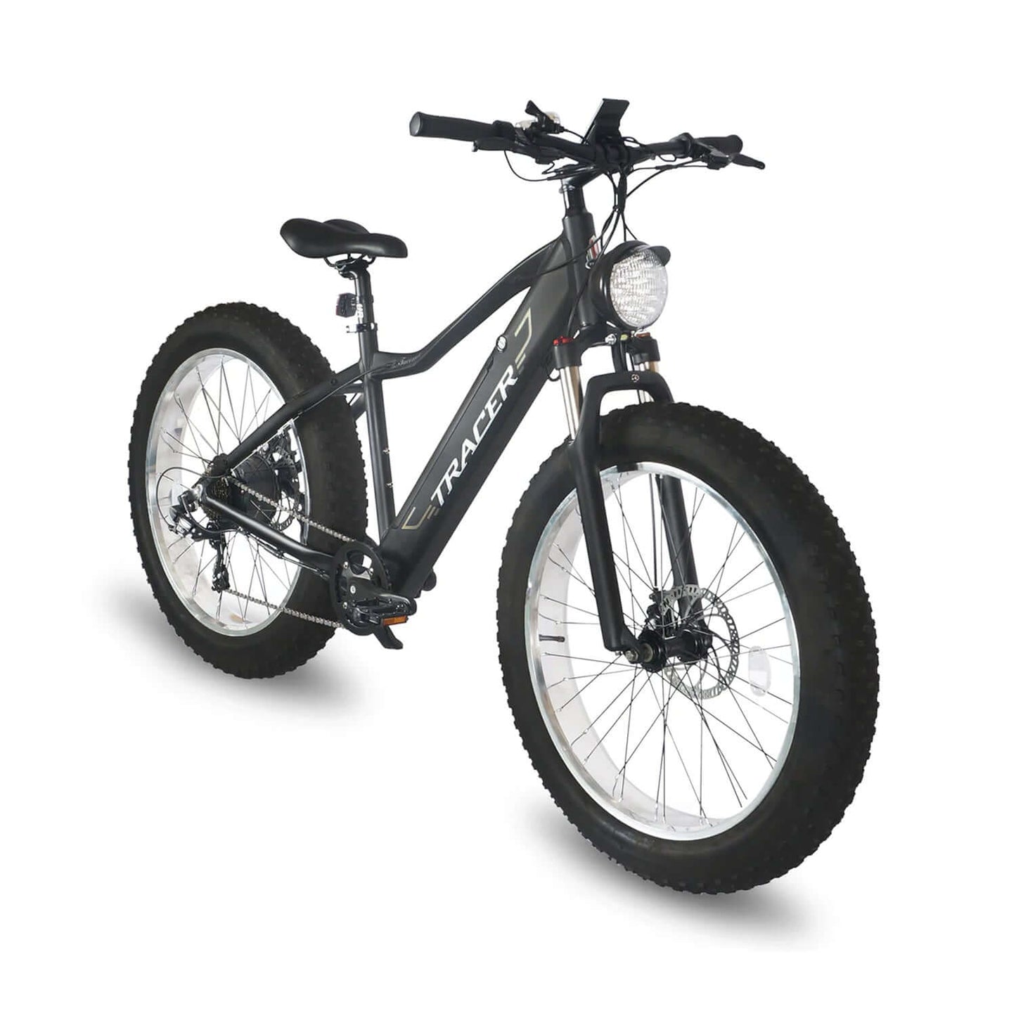 Tracer Tacoma Fat Tire Electric Bike with dual suspension and stylish design, perfect for effortless riding.
