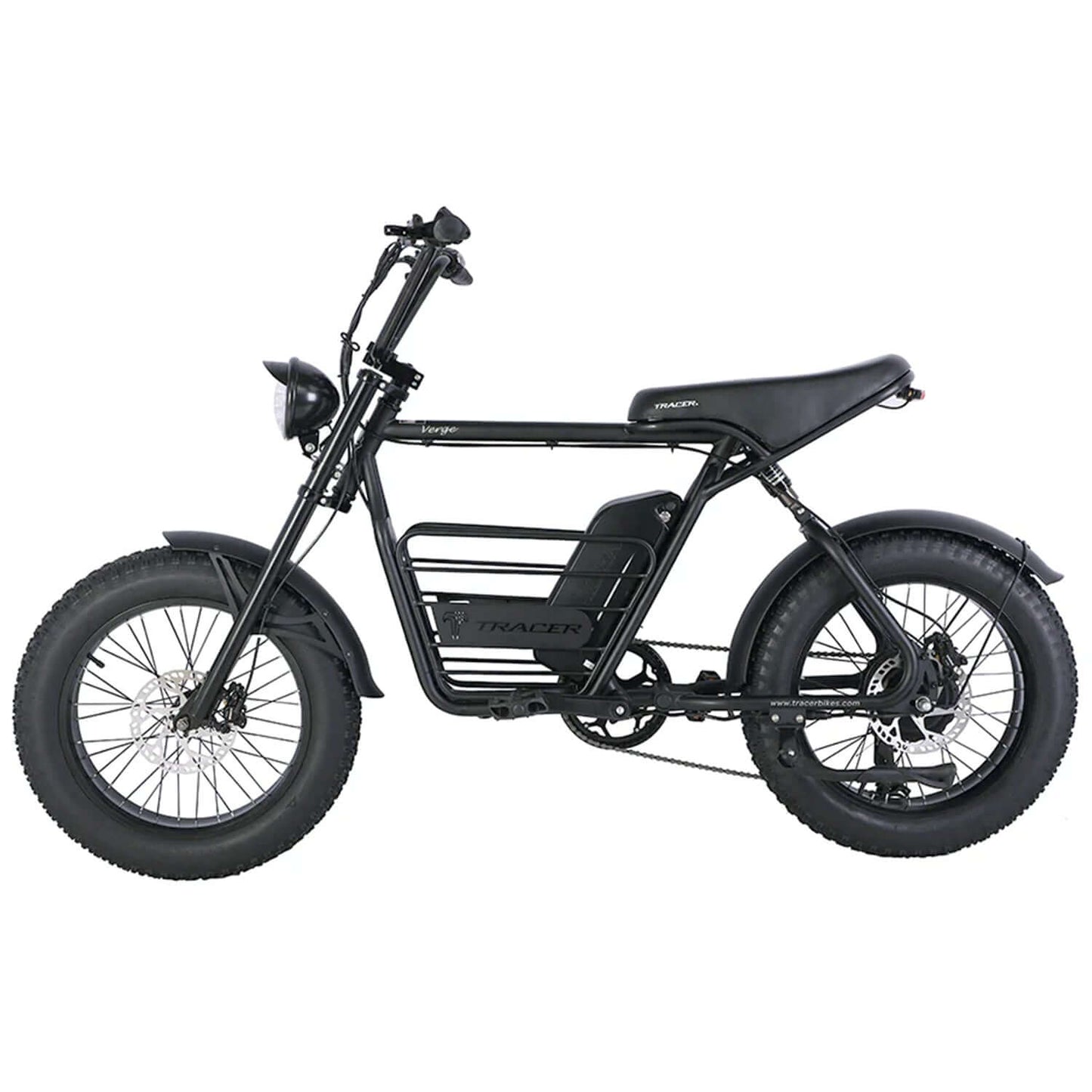 Tracer Verge Wheel fat tire electric bike with robust frame and oversized tires for off-road adventures.