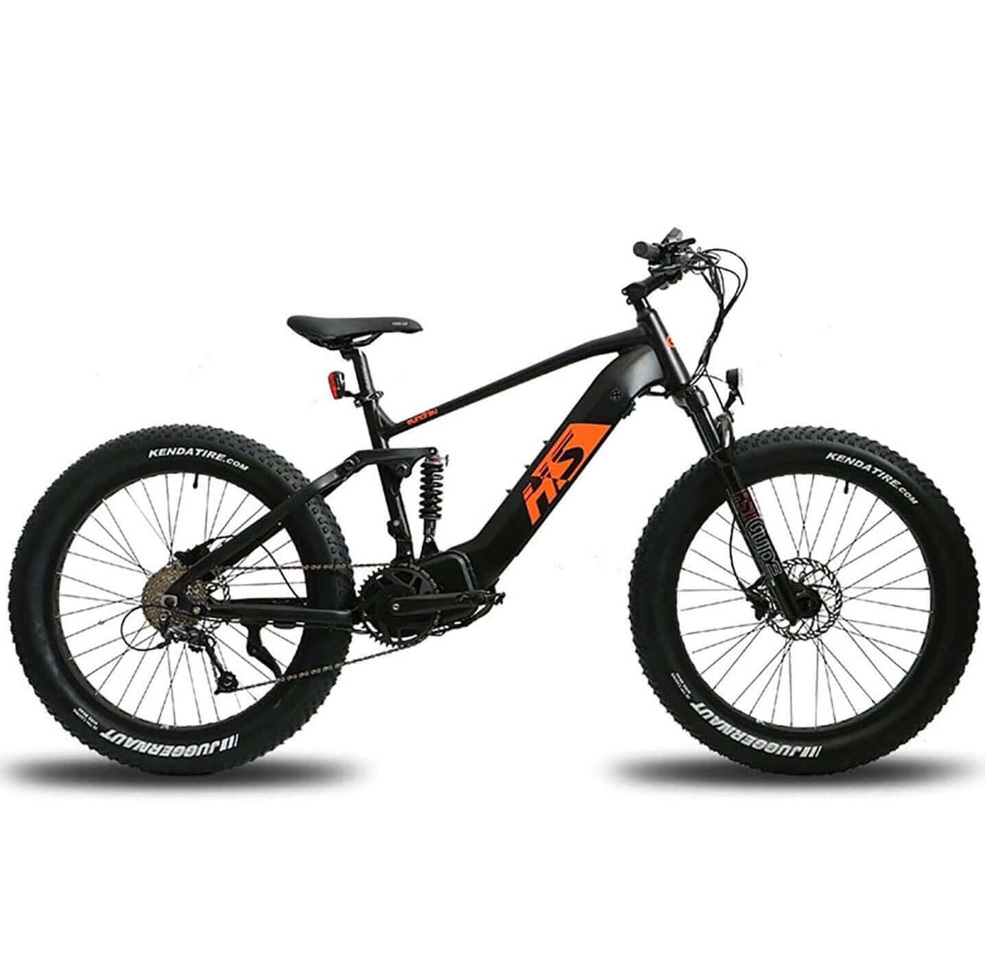 fat e bike fully 2022 EUNORAU 48V1000W FAT-HS Dual Battery All Terrain Full Suspension Fat Tire Electric Mountain Bike Electric Hunting/Fishing Bike, Black / 17''