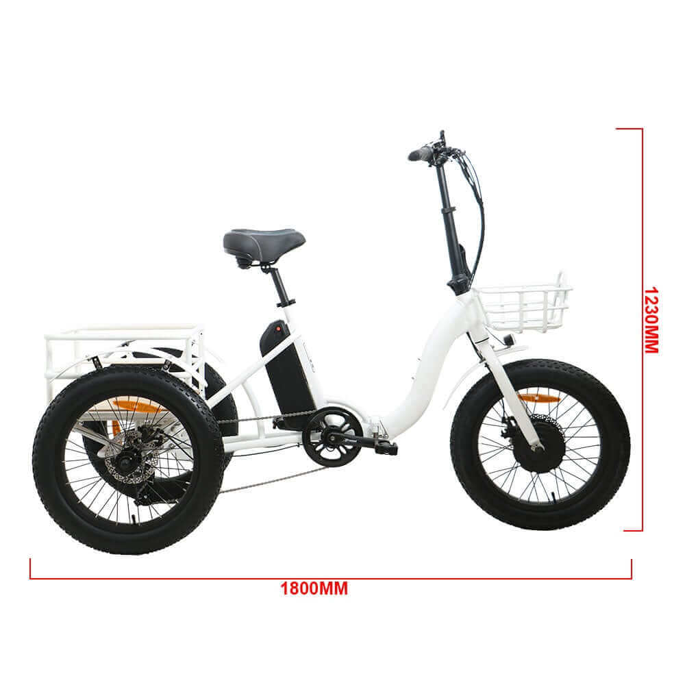 Ebike - Eunorau New-Trike 48V 500W Folding Cargo Electric Tricycle