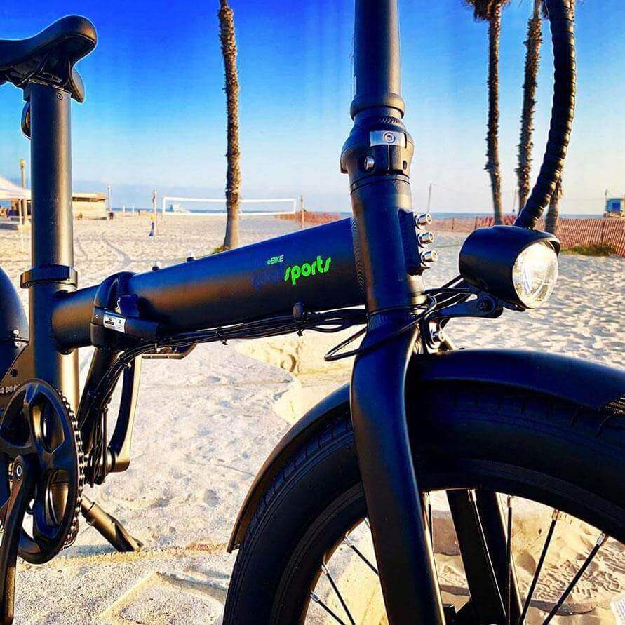 Ebike - Qualisports Dolphin 36V 350W Folding Beach Cruiser Electric Bike