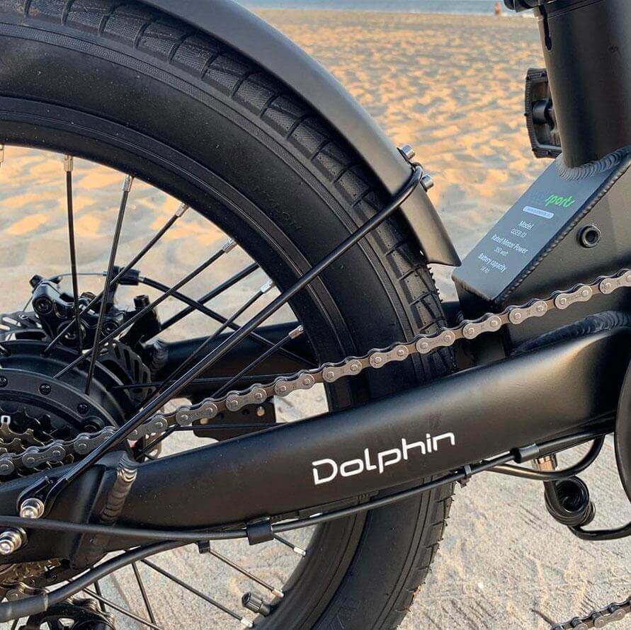 Ebike - Qualisports Dolphin 36V 350W Folding Beach Cruiser Electric Bike