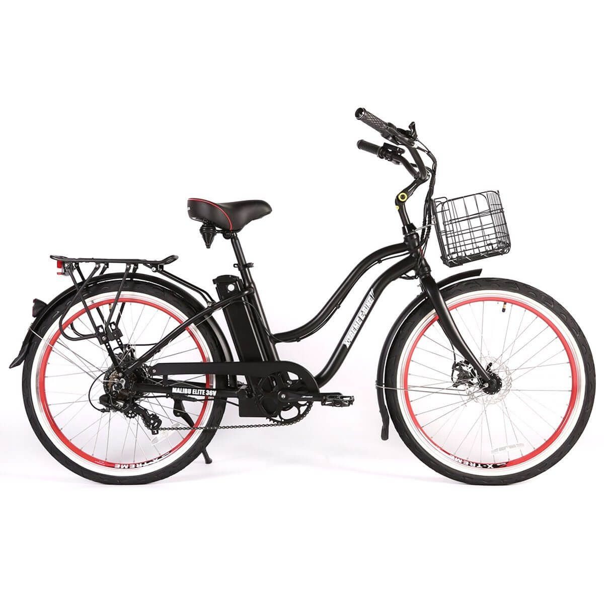 Ebike - X-Treme Malibu Elite 350W Step Through Beach Cruiser Electric Bike