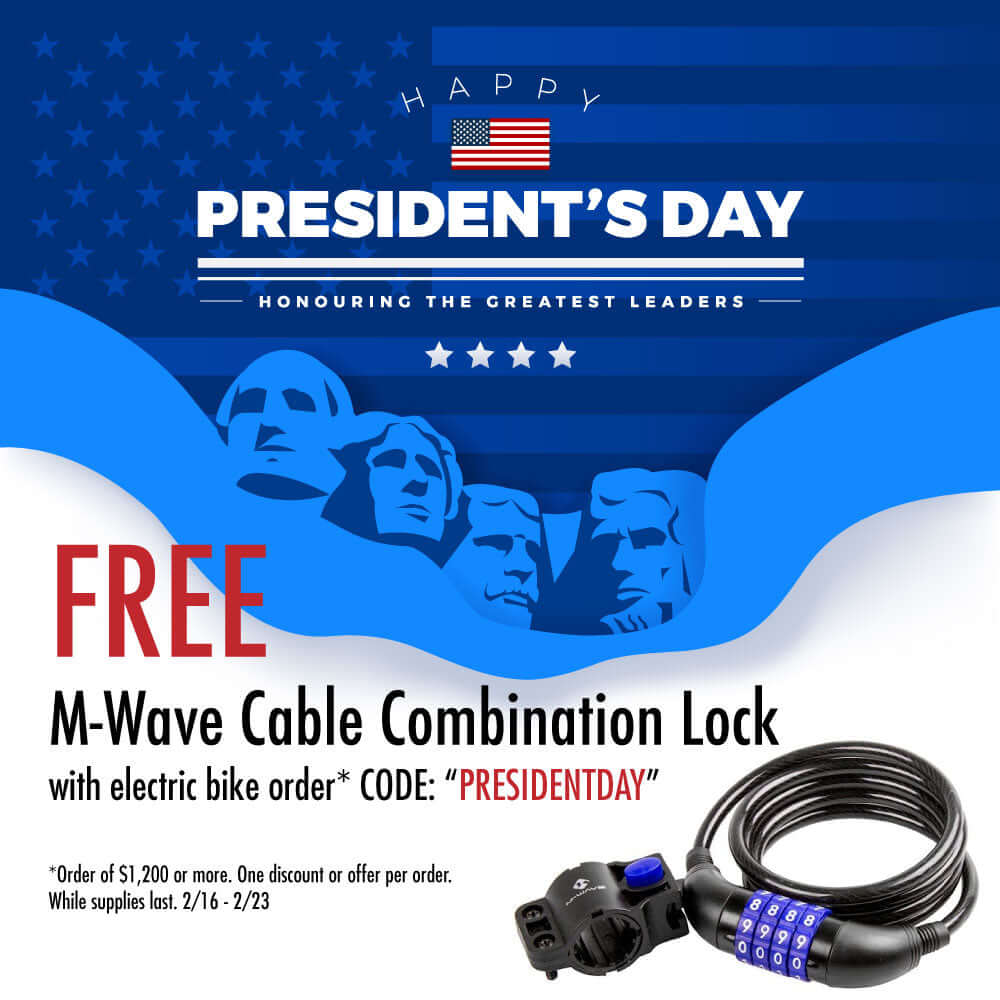 Presidents Day Free E-Bike Cable Lock Giveaway