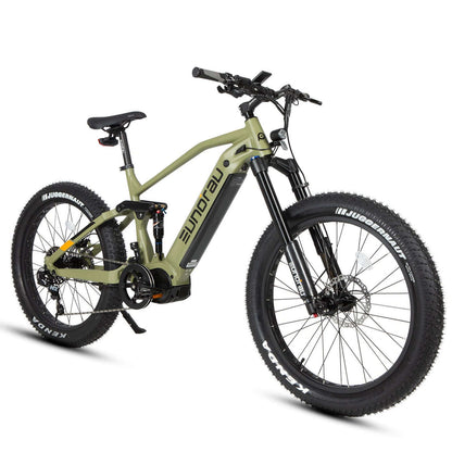 Electric bike with a brand logo on a white background