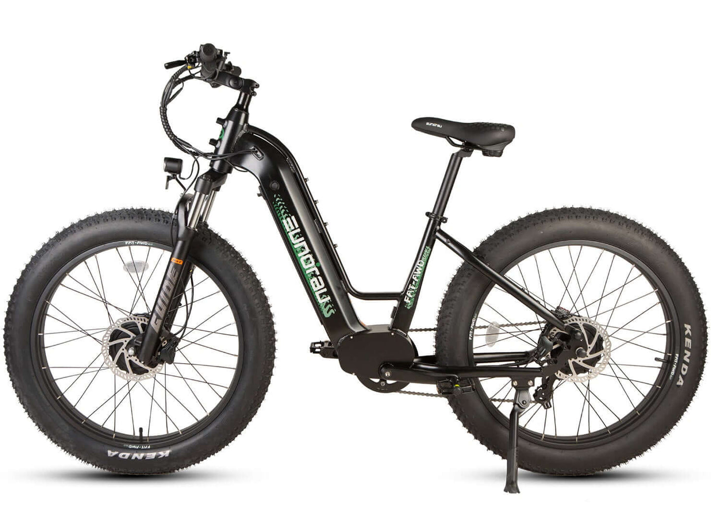 Black electric bike on a white background