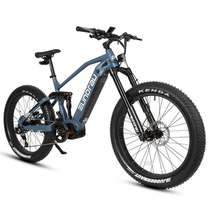 Electric bike with 'Sunra' branding on a white background