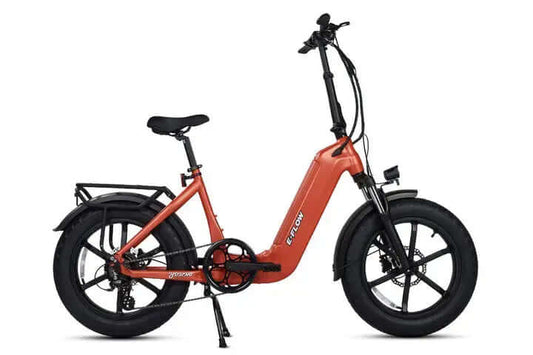 Orange electric bike on a white background