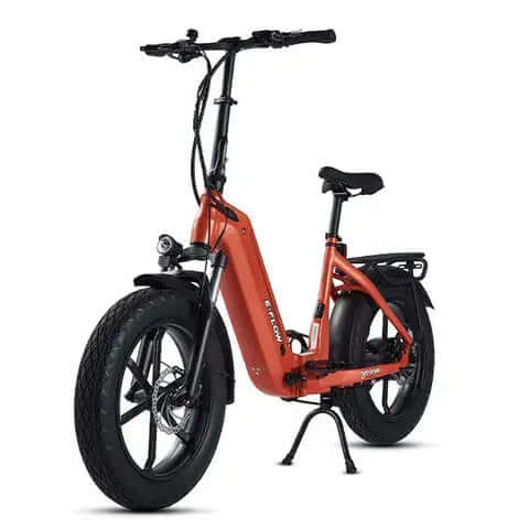 Orange electric bike on a white background