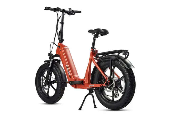 Orange electric bike on a white background