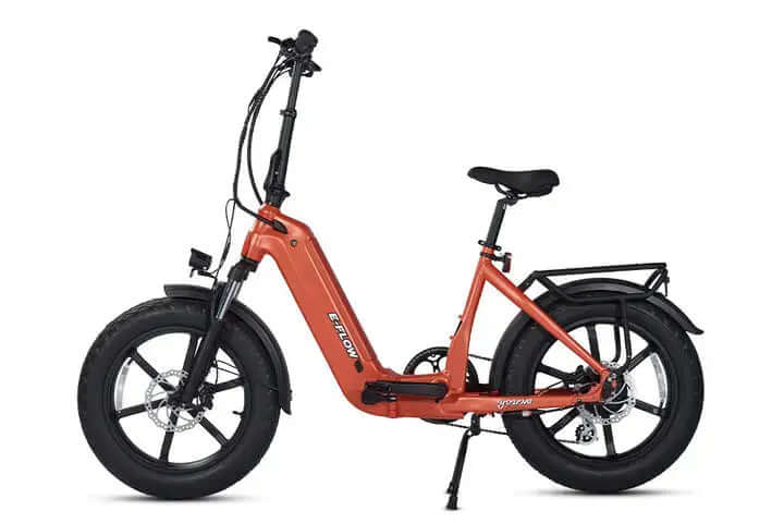 Orange electric bike on a white background