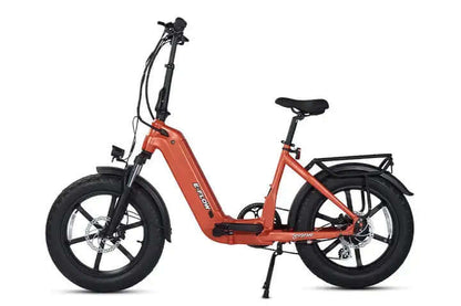 Orange electric bike on a white background