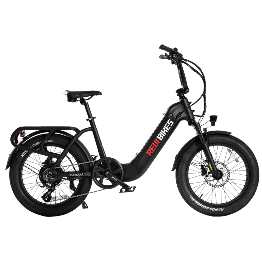 Black electric bike with 'NEWBIKES' branding on a white background