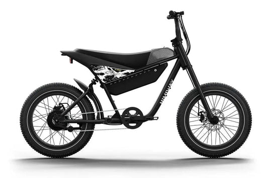 Black electric bike on a white background