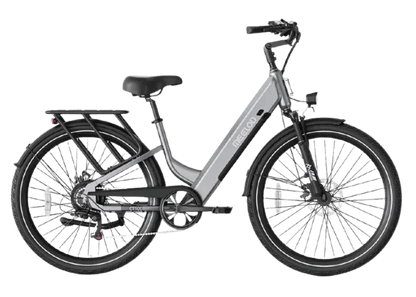 Gray electric bicycle on a white background
