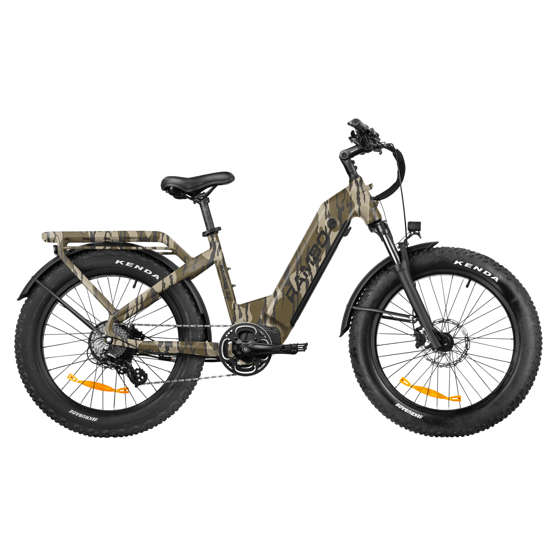 Camouflage electric bike on a black background
