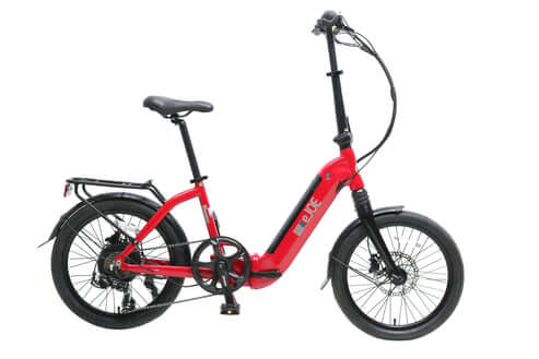 Red electric bike on a white background