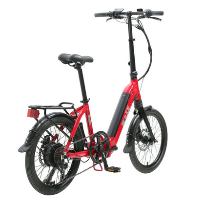 Red electric bicycle on a white background