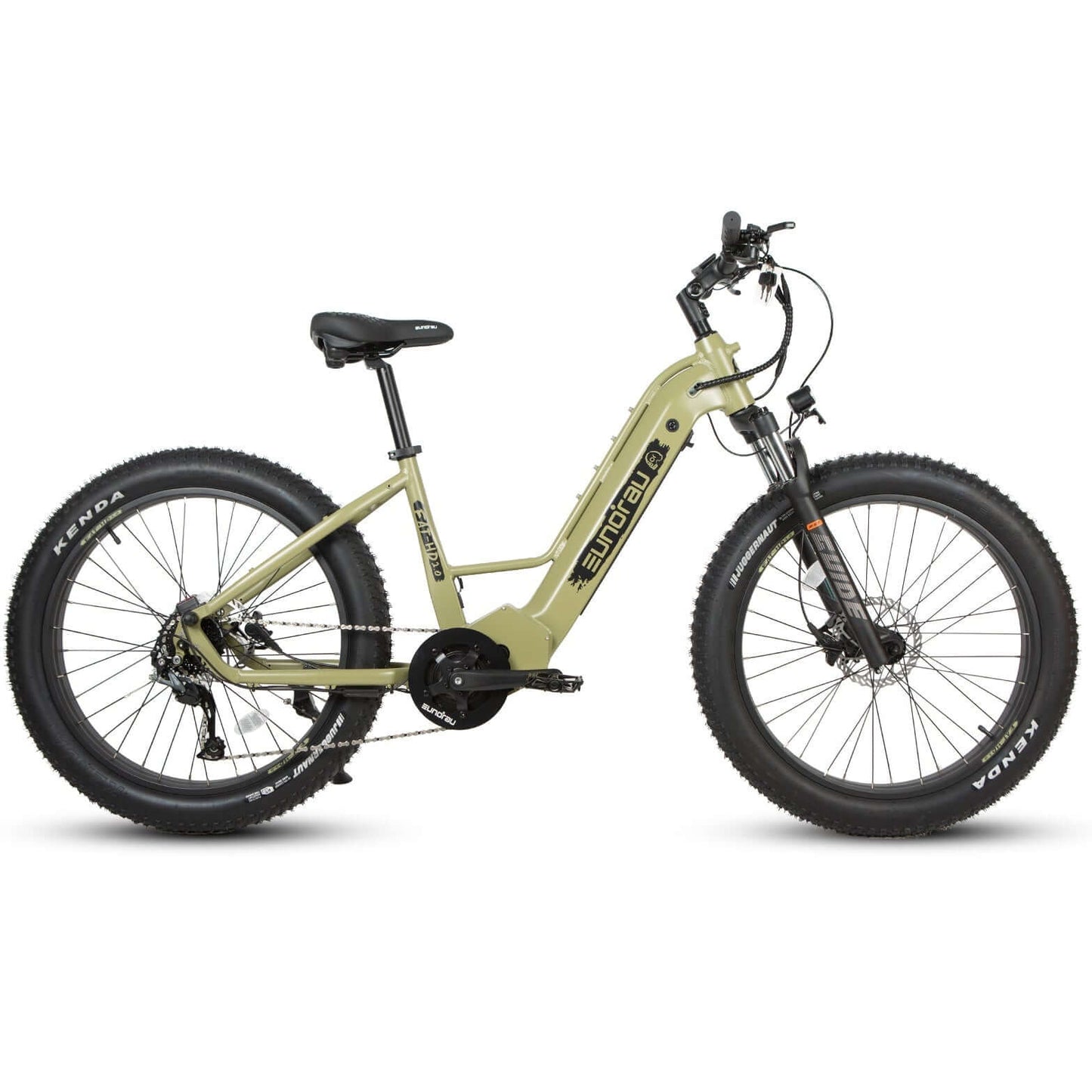 Beige electric bike on a white background