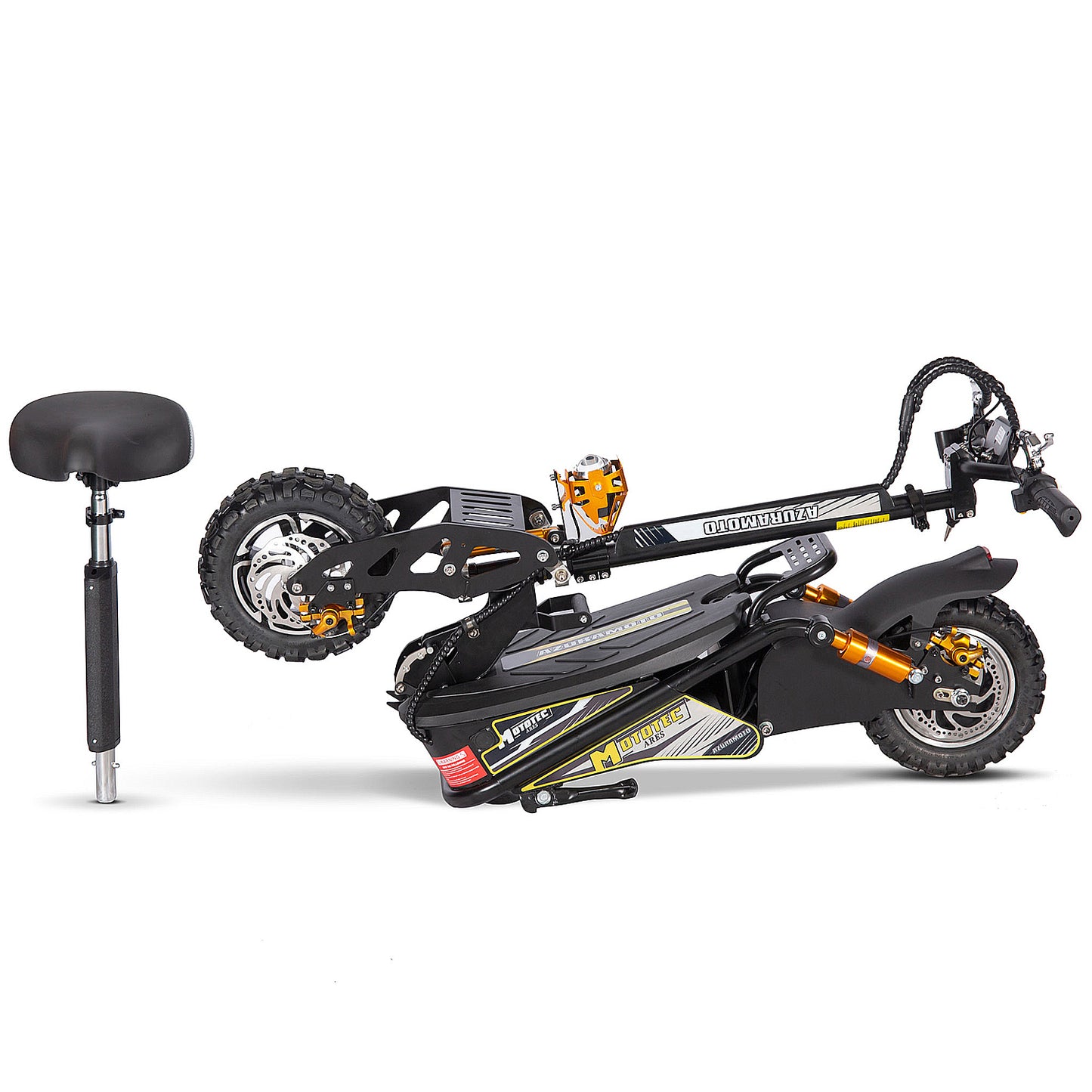 MotoTec Ares 48V 1600W Electric Scooter Black