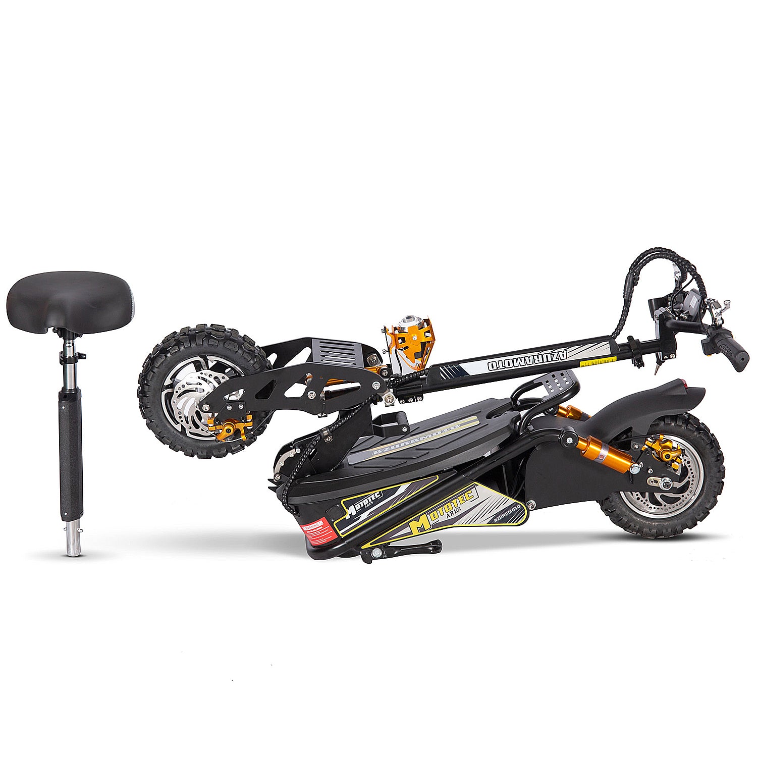 MotoTec Ares 48V 1600W Electric Scooter Black