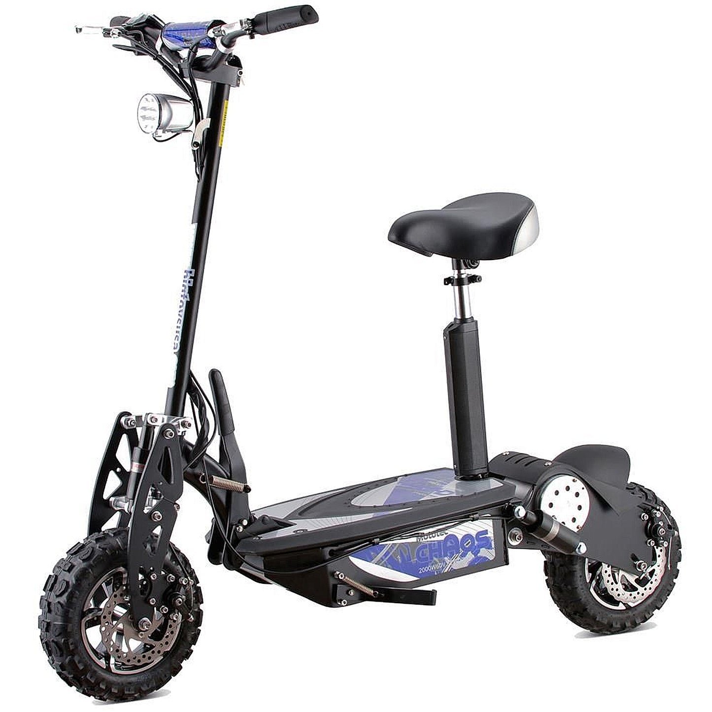 MotoTec Chaos 60V 2000W Lithium Electric Scooter Black