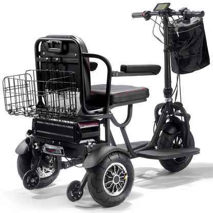 MotoTec Folding Mobility 48V 1000W Dual Motor Electric Trike
