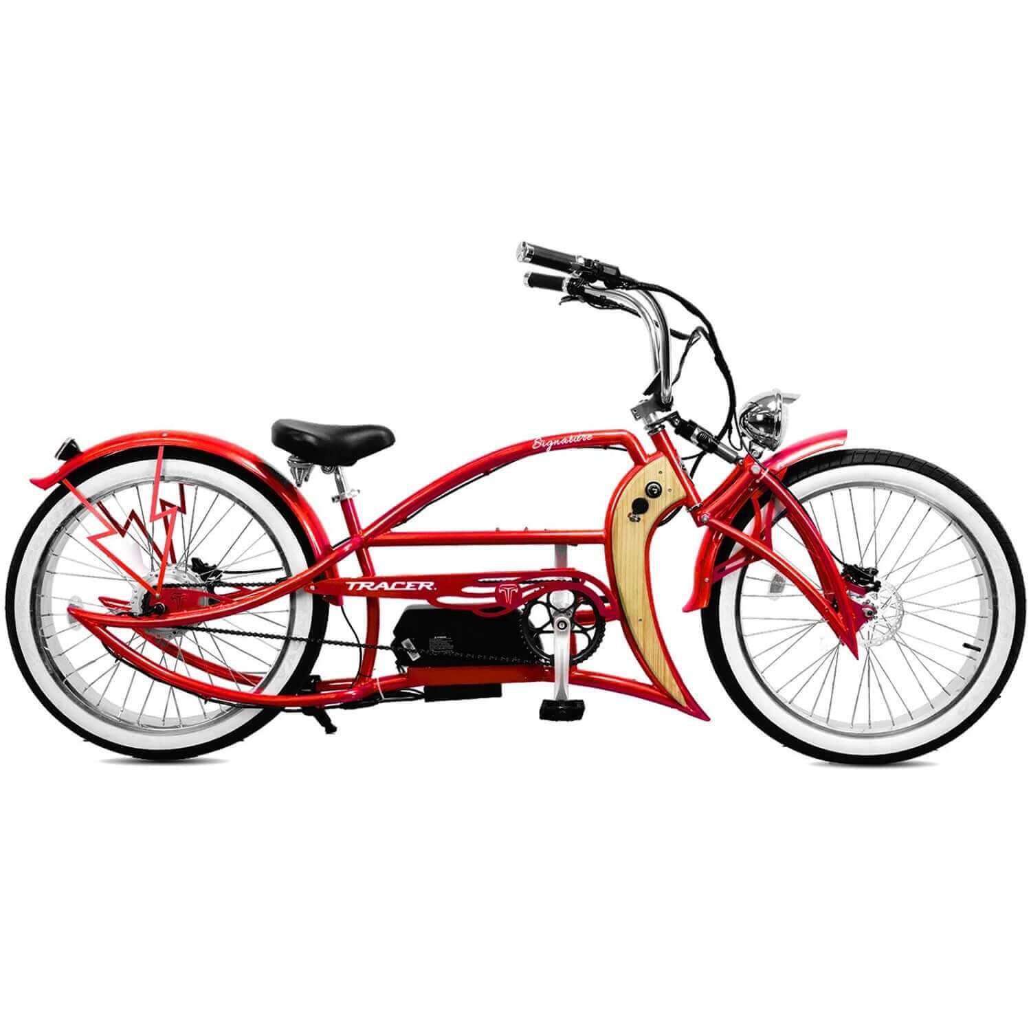 Tracer Signature Pro 26'' 800W Stretch Fat Tire Ebike Red Tracer Signature Pro 26'' 800W Stretch Fat Tire Ebike Red