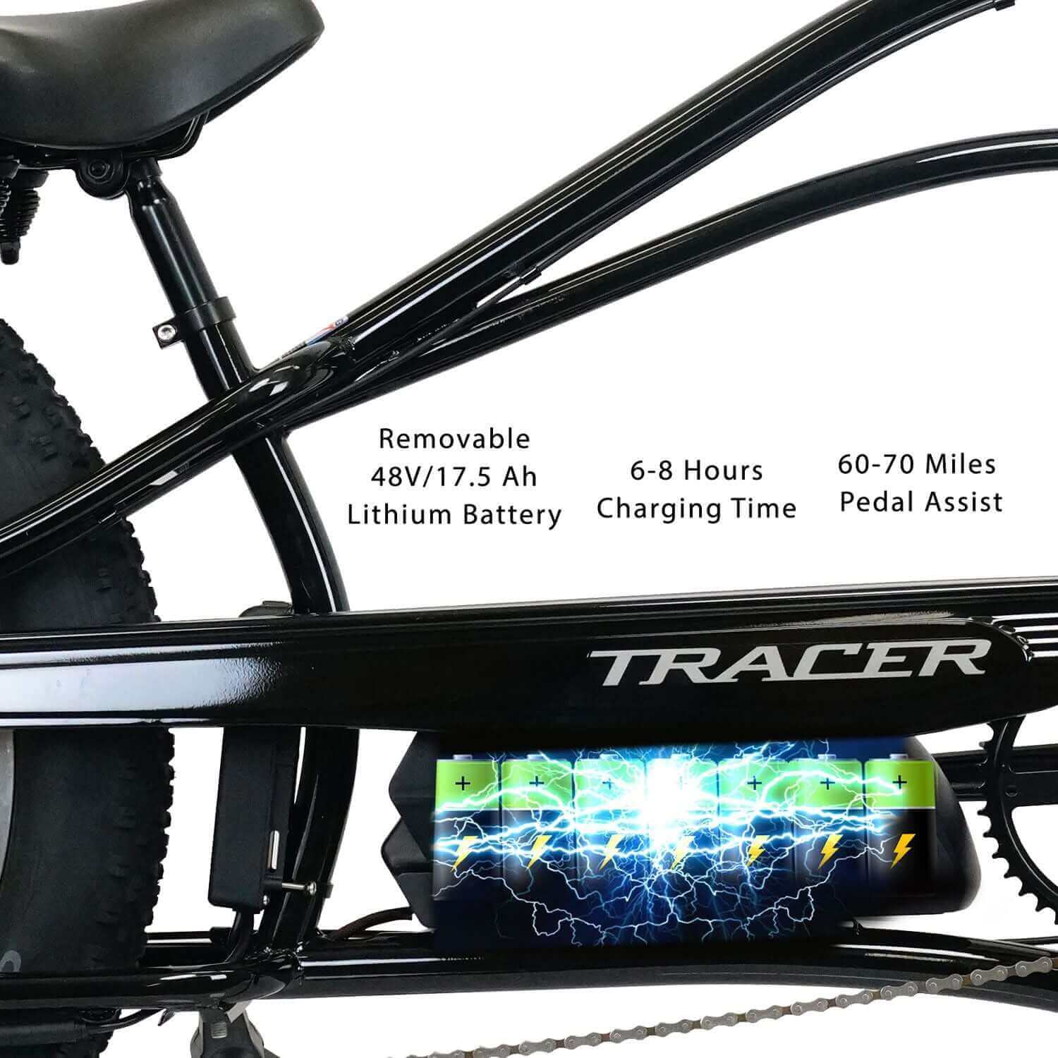 tracker electric bicycle Tracer Tracker DS7 26" Stretch Cruiser E-Bike – 800W