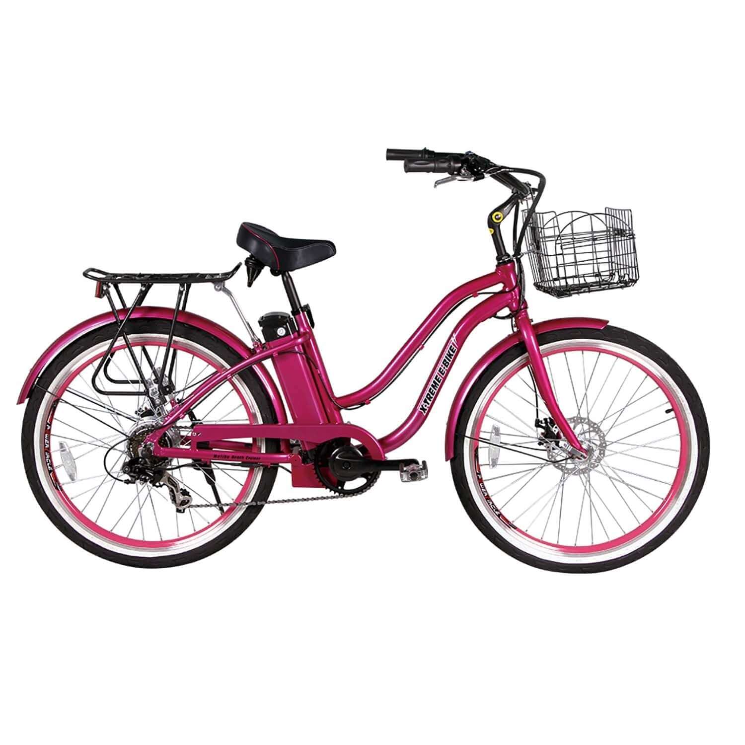 X-Treme E-Bike Malibu Elite Max 36V Step-Thru Electric Bicycle - Baby Blue - 36V 10Ah - 300W